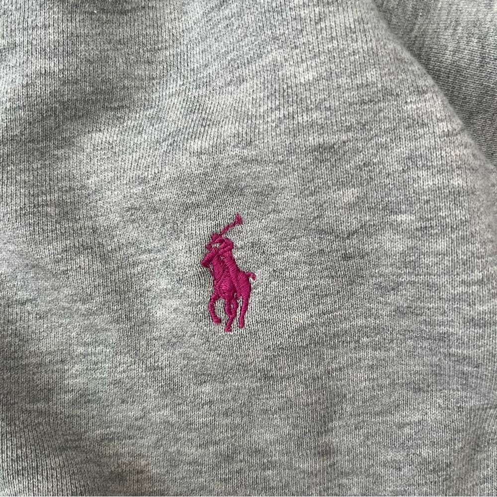 Ralph Lauren Sport Vintage Full Zip Hoodie Gray Pink Pony Cotton Women’s M - Picture 10 of 15